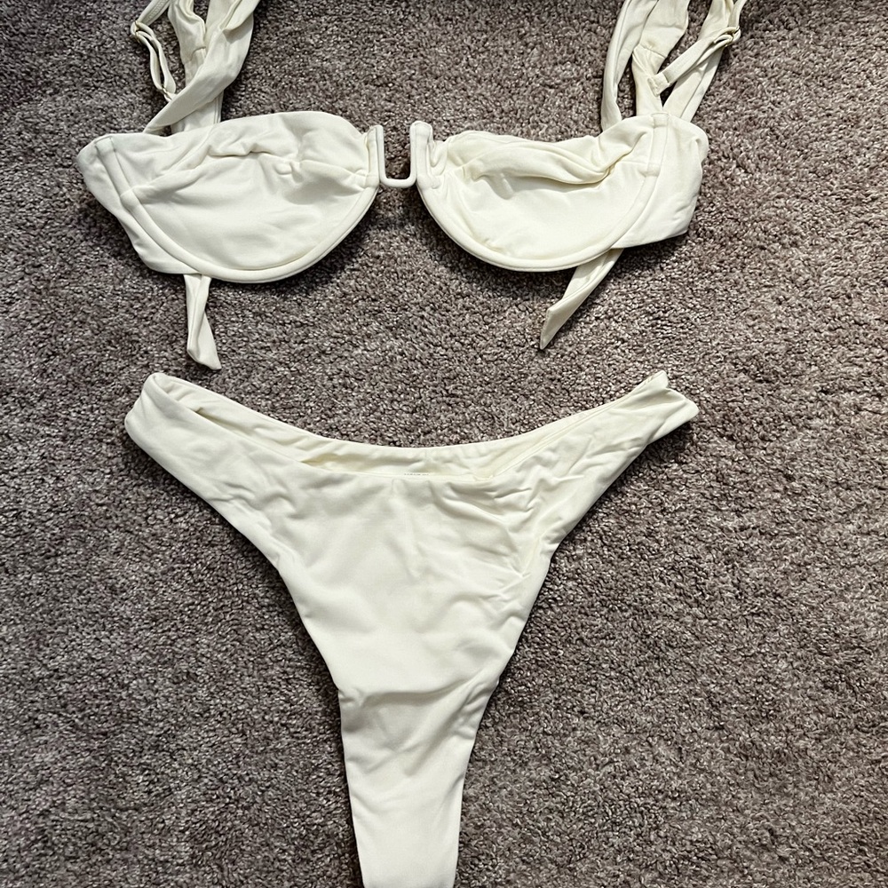 Cala Roma Ivory/ Byron Thong Bikini Set